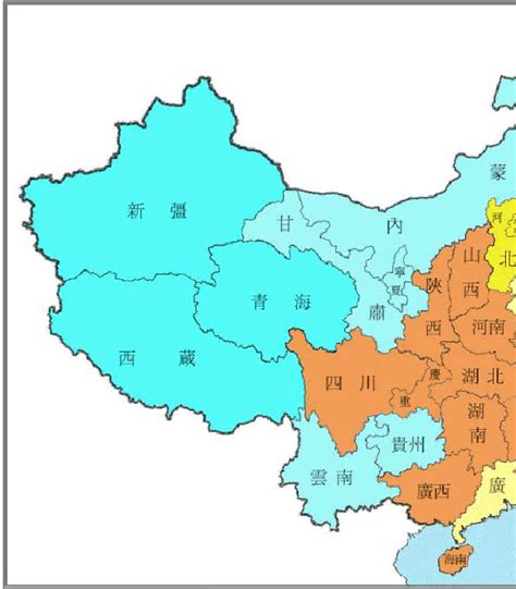 中国分省地图 下巴凹